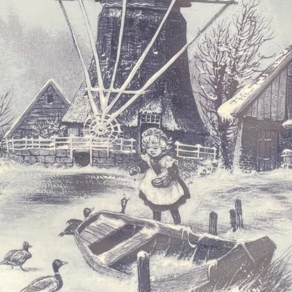 Dutch delft plate Winter scene - Picture 2 of 3